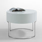 16" White Lacquer Stainless Steel Nightstand