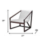 27" Gray And Brown Faux Leather Lounge Chair