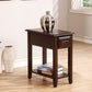 23" Brown Solid Wood End Table With Drawer And Shelf