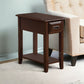 23" Brown Solid Wood End Table With Drawer And Shelf