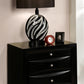 25" Dark Brown Three Drawer Nightstand