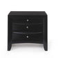 25" Dark Brown Three Drawer Nightstand