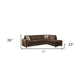 Chocolate Velvet L Shaped Two Piece Sofa and Chaise Sectional And Toss Pillows