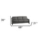 68" Gray Linen Sofa With Black Legs