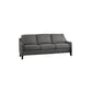 68" Gray Linen Sofa With Black Legs