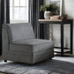 30" Gray And Black Velvet Slipper Chair