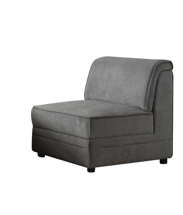 30 Gray And Black Velvet Slipper Chair