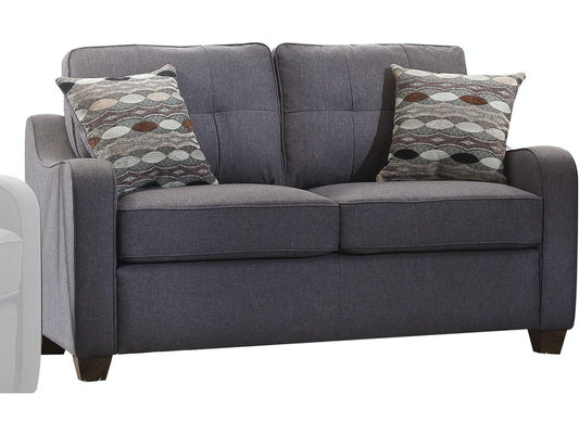 50" Gray 100% Linen Love Seat