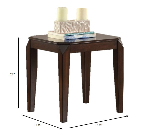 23 Dark Brown Solid Wood End Table