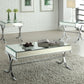 22" Silver And Clear Glass Square Mirrored End Table