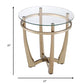 25" Champagne And Clear Glass Round End Table