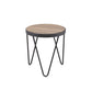 18" Black And Brown Solid Wood Round End Table