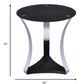 20" Silver And Black Mirrored Glass Round End Table With Shelf