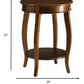 24" Brown Solid Wood Round End Table With Shelf