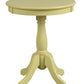 22" Light Yellow Solid Wood Round End Table