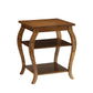 Walnut Finish Bow Leg Square End Table