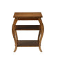 Walnut Finish Bow Leg Square End Table