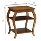 Walnut Finish Bow Leg Square End Table