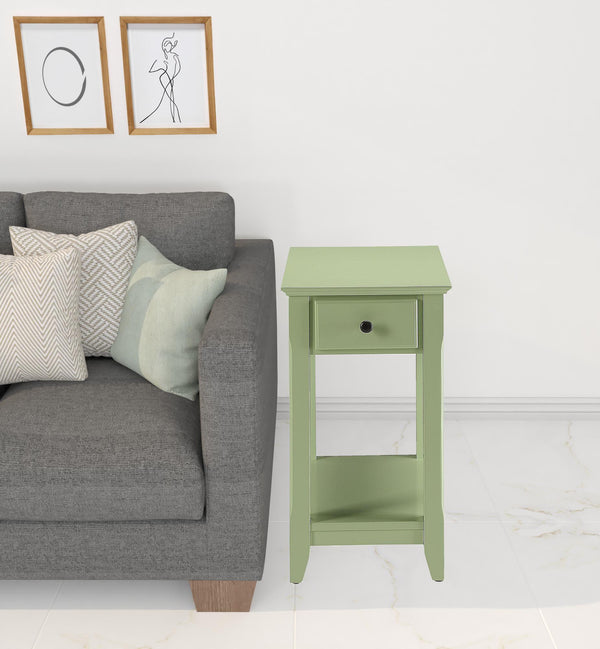 23 Pale Green Single Drawer End Table