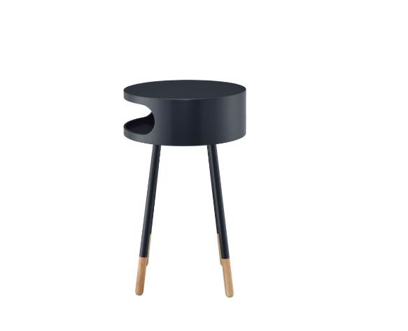 Bentwood Black Retro Round Wooden End Table