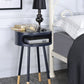 Bentwood Black Retro Round Wooden End Table