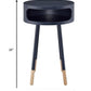 Bentwood Black Retro Round Wooden End Table