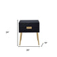 24" Black and Gold End Table With Two Drawers