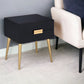 24" Black and Gold End Table With Two Drawers