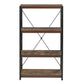 43" Brown and Black Metal and Wood Three Tier Etagere Bookcase