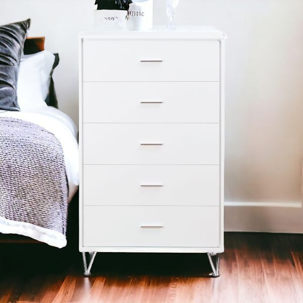 32 White Five Drawer Standard Chest