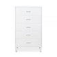 32" White Five Drawer Standard Chest