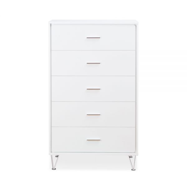 32" White Five Drawer Standard Chest