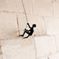 6" Black Unique Climbing Man With Rope Wall Art