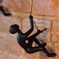 6" Black Unique Climbing Man With Rope Wall Art