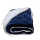 60" X 80" Navy Blue Fleece And Microfiber Quilted Plush Throw Blanket