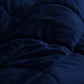 60" X 80" Navy Blue Fleece And Microfiber Quilted Plush Throw Blanket