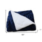 60" X 80" Navy Blue Fleece And Microfiber Quilted Plush Throw Blanket