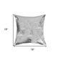 18" Silver Abstract Cowhide Throw Pillow