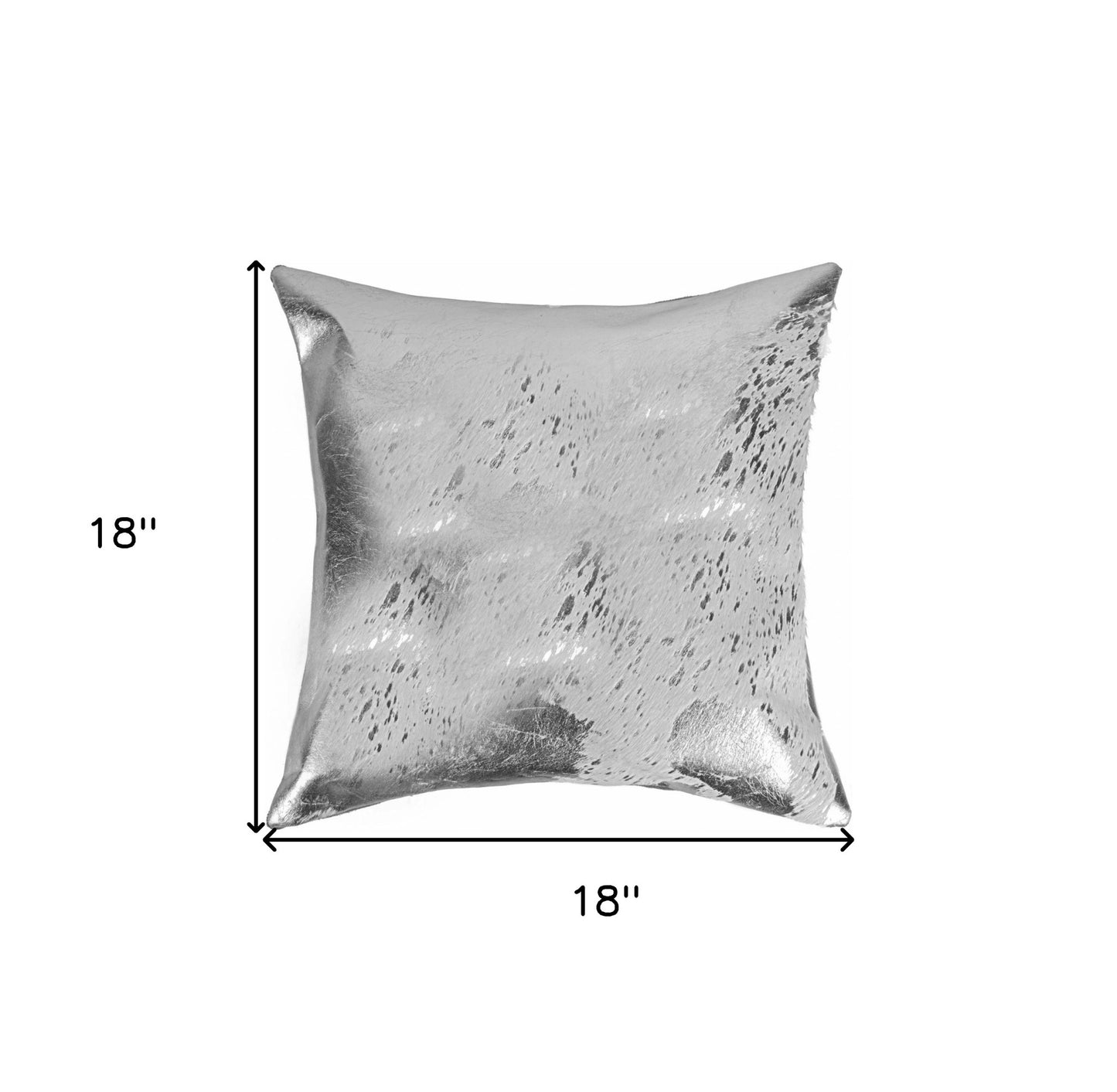 18" Silver Abstract Cowhide Throw Pillow