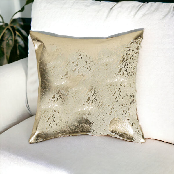 18 Beige Cowhide Throw Pillow