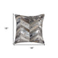 18" Silver Cowhide Throw Pillow