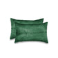 Set of Two 12" X 20" Green Cowhide Throw Pillow