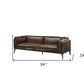 94" Chocolate Top Grain Leather Sofa With Dark Brown Legs