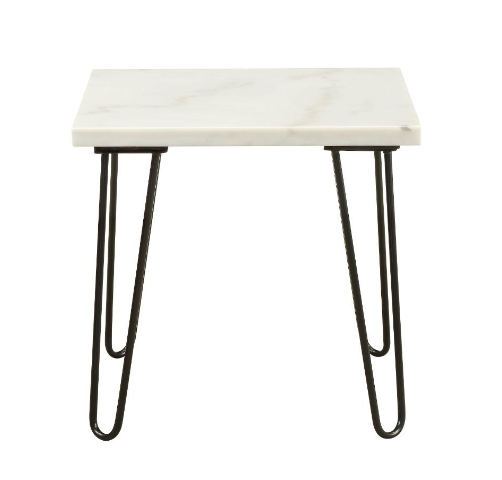 22" Black Faux Marble End Table