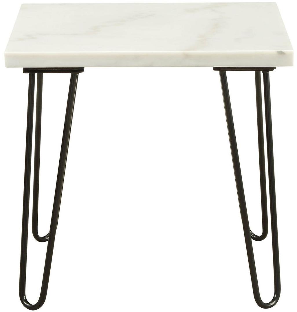 22" Black Faux Marble End Table