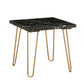 22" Black Faux Marble End Table