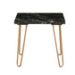 22" Black Faux Marble End Table