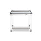 20" Silver And Clear Glass Square End Table