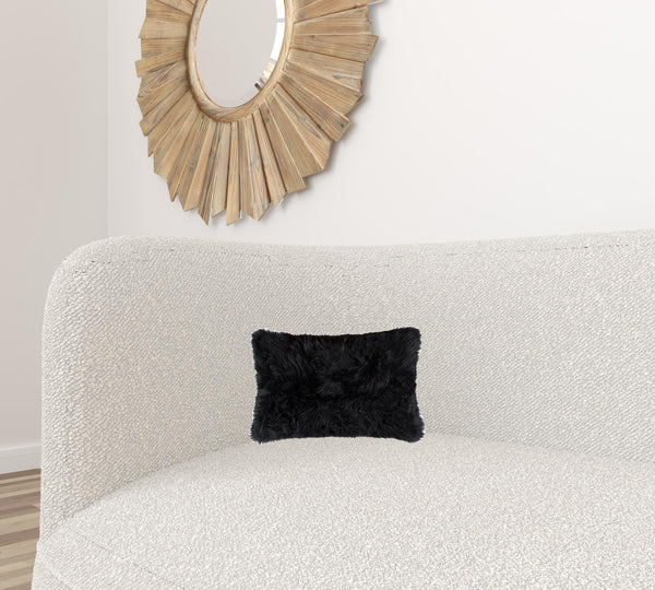 18 X 18Modern Black New Zealand Sheepskin Pillow