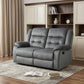 60" Gray Microfiber Manual Reclining Loveseat